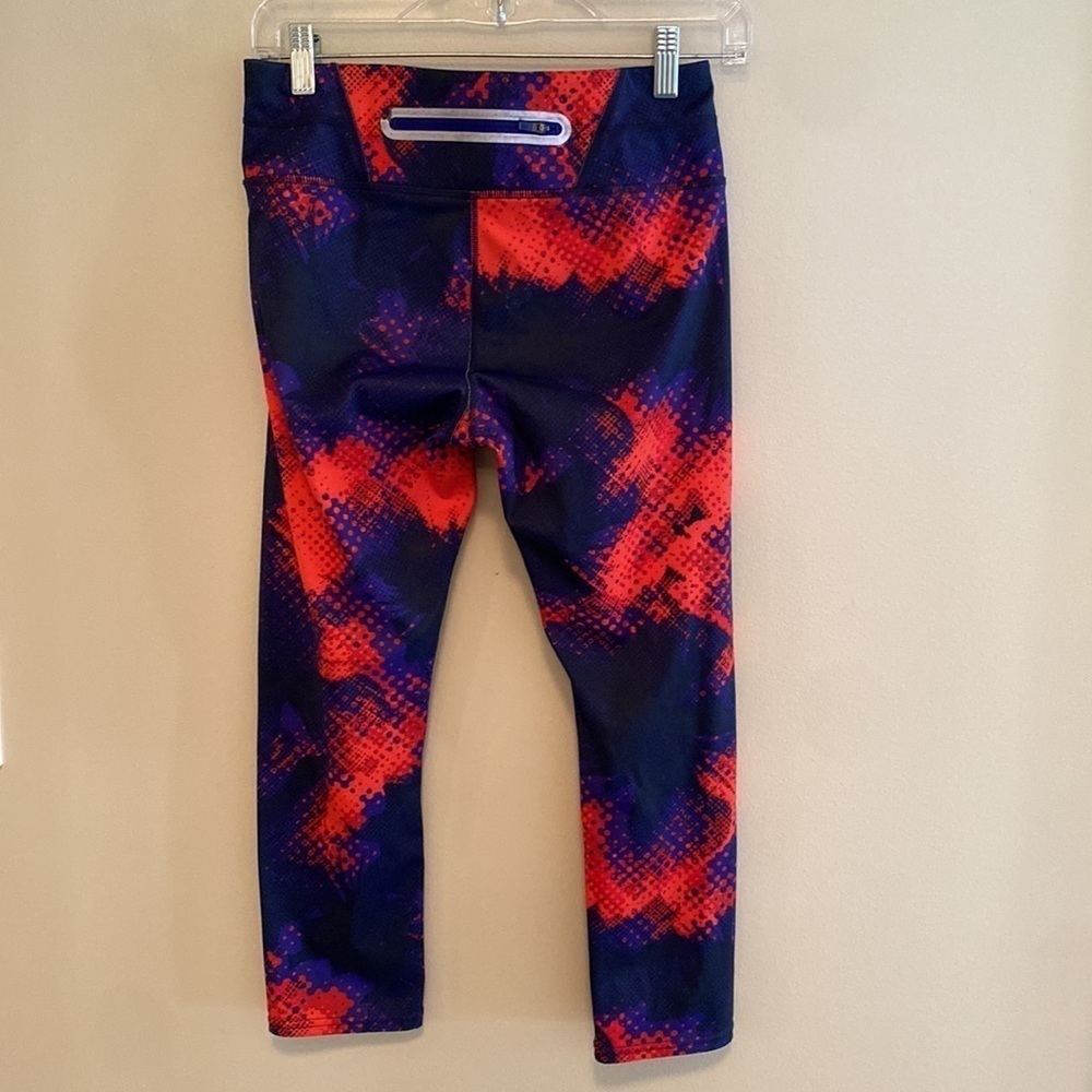 Athleta Leggins Blue Abstract Red Size SMALL - Picture 5 of 6